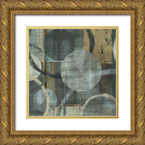 Metalic Tranquility I Gold Ornate Wood Framed Art Print with Double Matting by Mullan, Michael