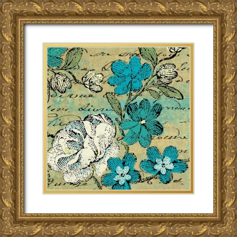 Poetique III Gold Ornate Wood Framed Art Print with Double Matting by Pela