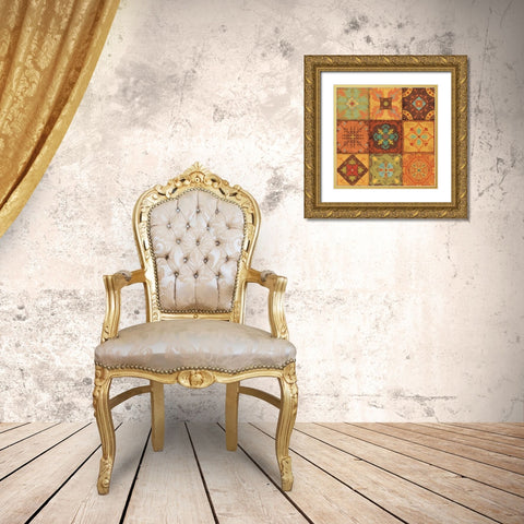 From India II Gold Ornate Wood Framed Art Print with Double Matting by Pela Studio