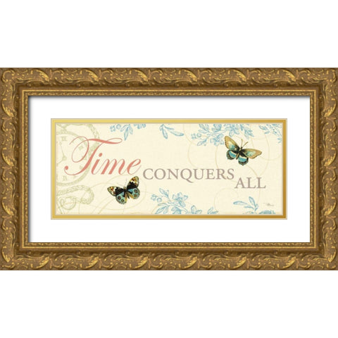 Time Flies II Gold Ornate Wood Framed Art Print with Double Matting by Pela Studio