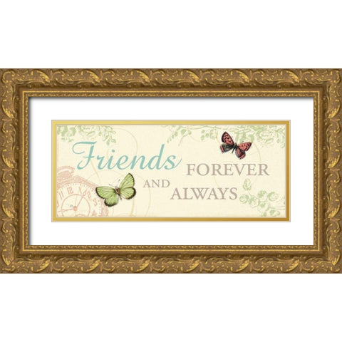 Time Flies IV Gold Ornate Wood Framed Art Print with Double Matting by Pela Studio