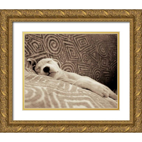 Dog Tired Gold Ornate Wood Framed Art Print with Double Matting by Dratfield, Jim