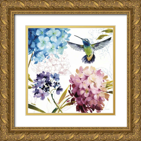 Spring Nectar Square III Gold Ornate Wood Framed Art Print with Double Matting by Audit, Lisa