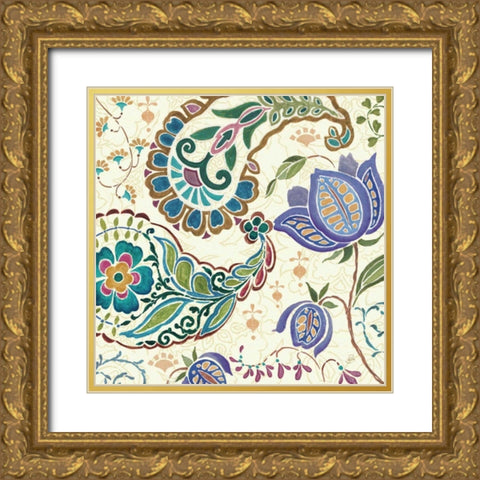 Peacock Fantasy V Gold Ornate Wood Framed Art Print with Double Matting by Brissonnet, Daphne