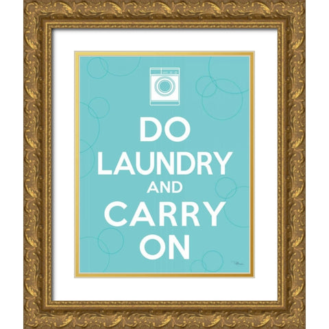 Laundry On I Gold Ornate Wood Framed Art Print with Double Matting by Pela Studio