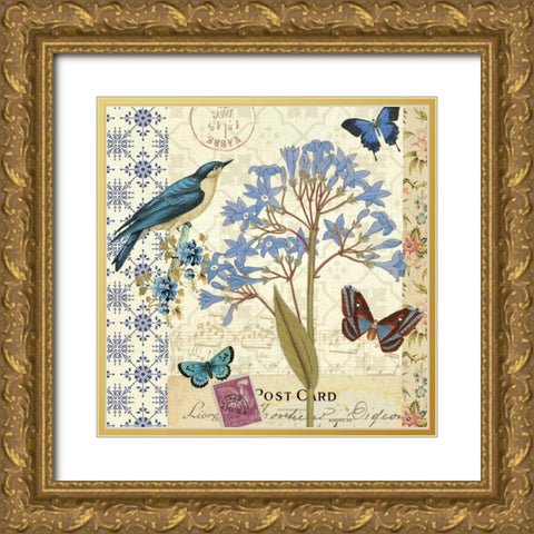 Blue Notes I Gold Ornate Wood Framed Art Print with Double Matting by Pelletier, Alain