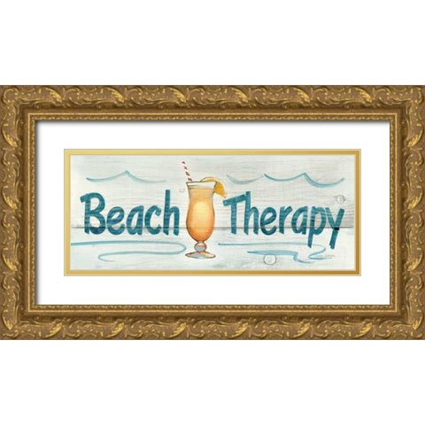 Beach Therapy - In Color Gold Ornate Wood Framed Art Print with Double Matting by Tillmon, Avery