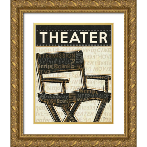 Cinema III Gold Ornate Wood Framed Art Print with Double Matting by Pela Studio