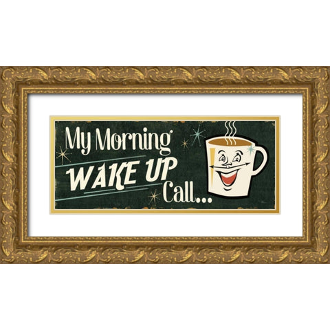 Funny Coffee I Gold Ornate Wood Framed Art Print with Double Matting by Pela Studio