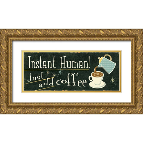 Funny Coffee III Gold Ornate Wood Framed Art Print with Double Matting by Pela Studio
