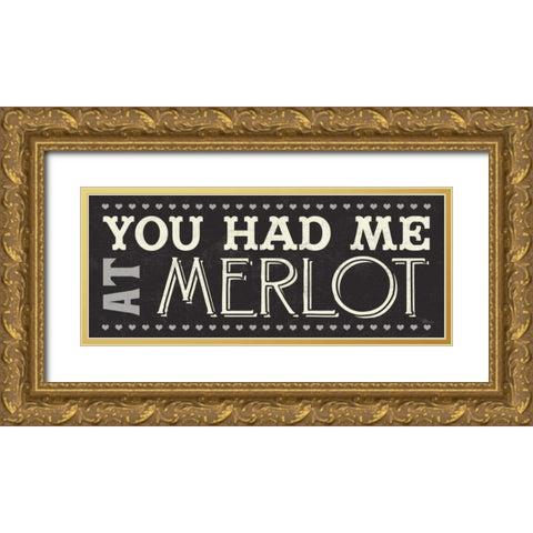 Wine Lovers III Gold Ornate Wood Framed Art Print with Double Matting by Pela Studio