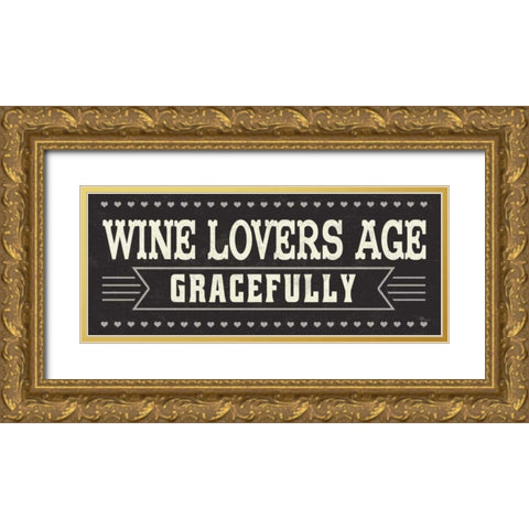 Wine Lovers IV Gold Ornate Wood Framed Art Print with Double Matting by Pela Studio