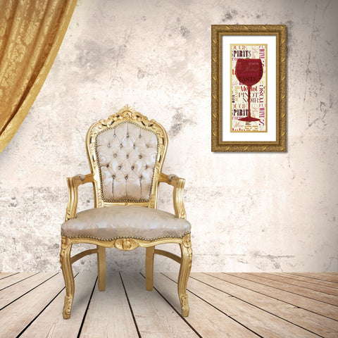 Colorful Wine Sayings - Cabernet Gold Ornate Wood Framed Art Print with Double Matting by Pela Studio