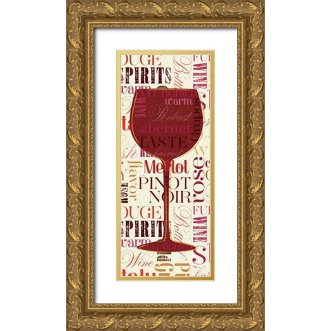 Colorful Wine Sayings - Cabernet Gold Ornate Wood Framed Art Print with Double Matting by Pela Studio