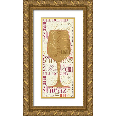 Colorful Wine Sayings - Chardonnay Gold Ornate Wood Framed Art Print with Double Matting by Pela Studio
