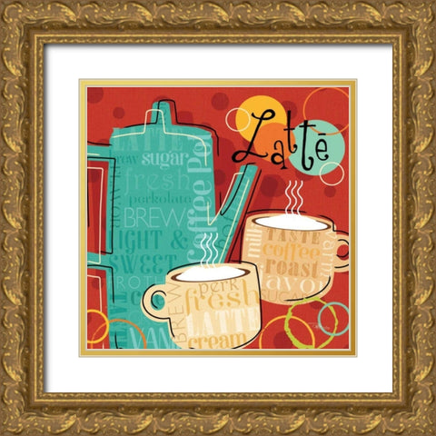 Funky Brew III Gold Ornate Wood Framed Art Print with Double Matting by Pela Studio
