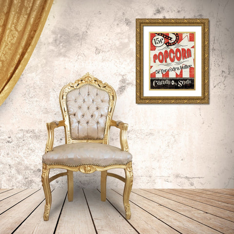 Movie Night II Gold Ornate Wood Framed Art Print with Double Matting by Pela Studio