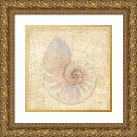 Tropical Island Shell I Gold Ornate Wood Framed Art Print with Double Matting by Charron, Veronique