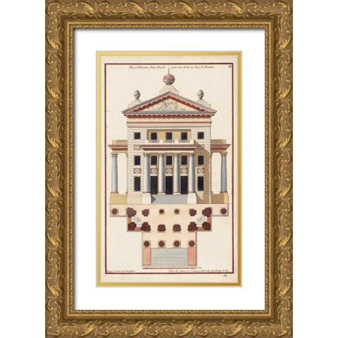 Palladio Facade II Gold Ornate Wood Framed Art Print with Double Matting by Palladio, Andrea