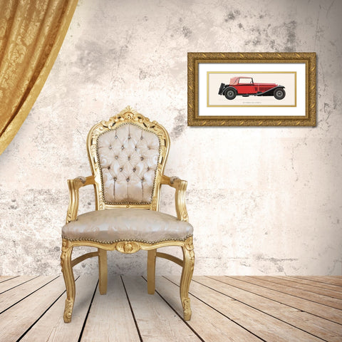 Alfa Romeo 1930 Gold Ornate Wood Framed Art Print with Double Matting by Fantini, Antonio