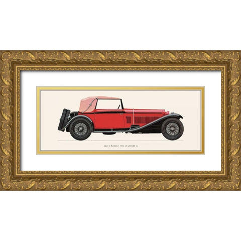 Alfa Romeo 1930 Gold Ornate Wood Framed Art Print with Double Matting by Fantini, Antonio