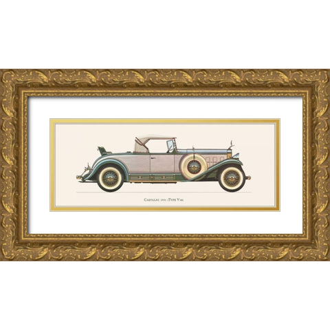Cadillac 1931 Gold Ornate Wood Framed Art Print with Double Matting by Fantini, Antonio