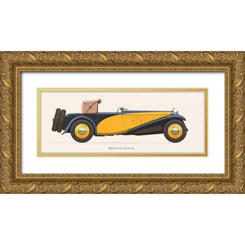 Delage 1933 Gold Ornate Wood Framed Art Print with Double Matting by Fantini, Antonio