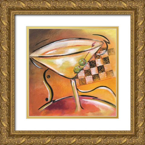 Shaken Not Stirred II Gold Ornate Wood Framed Art Print with Double Matting by Brey, Michael