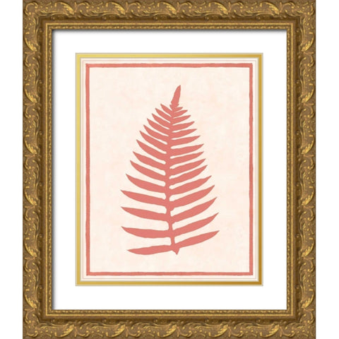 Silhouette in Coral I Gold Ornate Wood Framed Art Print with Double Matting by Davies, Susan