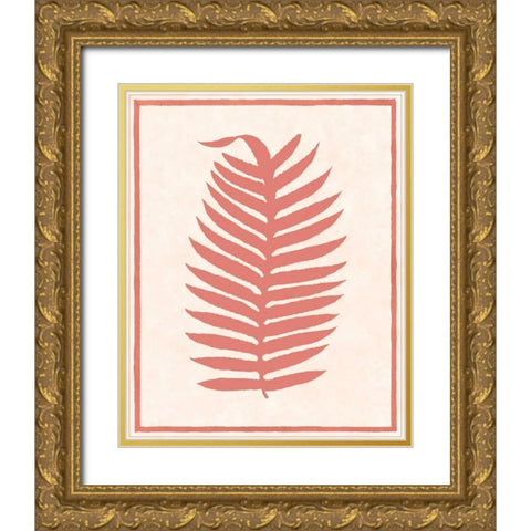 Silhouette in Coral II Gold Ornate Wood Framed Art Print with Double Matting by Davies, Susan