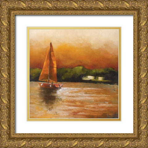 Majorcan Sail I Gold Ornate Wood Framed Art Print with Double Matting by Rogers, Adam