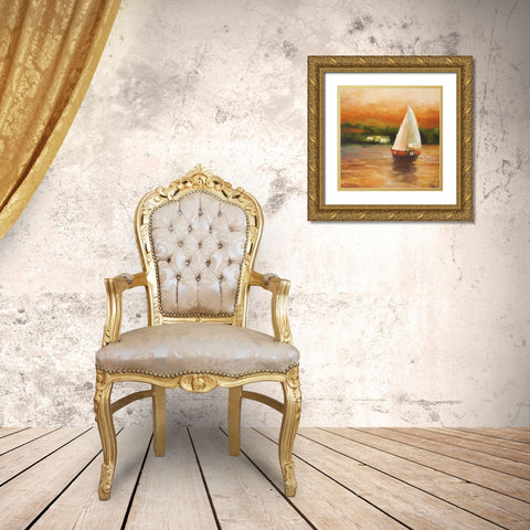 Majorcan Sail II Gold Ornate Wood Framed Art Print with Double Matting by Rogers, Adam