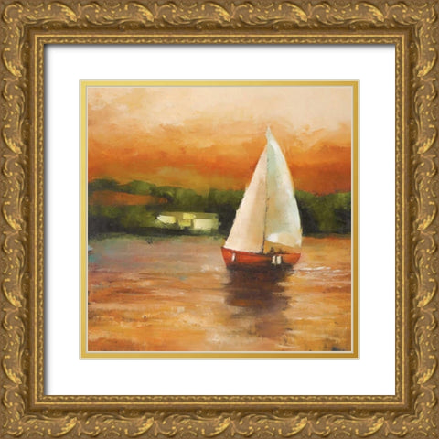 Majorcan Sail II Gold Ornate Wood Framed Art Print with Double Matting by Rogers, Adam