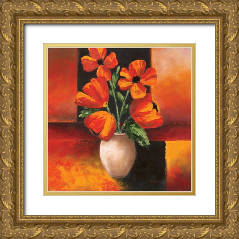 Pizazz Variations I Gold Ornate Wood Framed Art Print with Double Matting by King, Michael