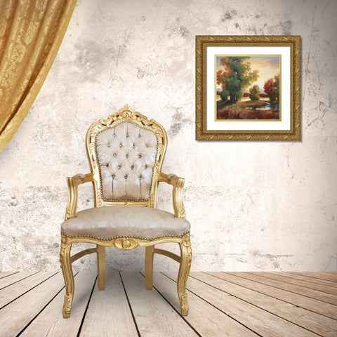 Mountain Shadows Gold Ornate Wood Framed Art Print with Double Matting by Rogers, Adam