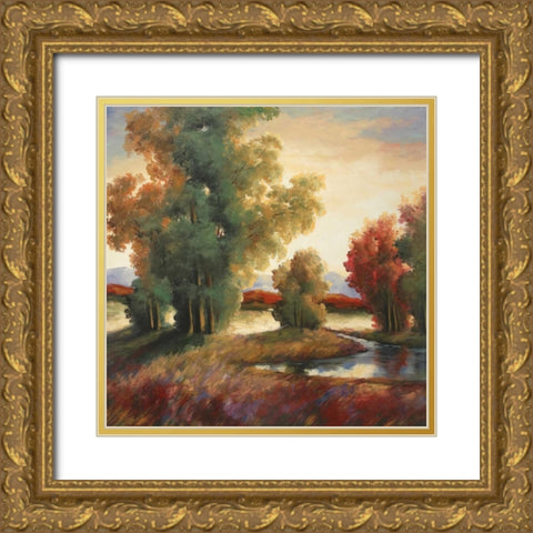 Mountain Shadows Gold Ornate Wood Framed Art Print with Double Matting by Rogers, Adam