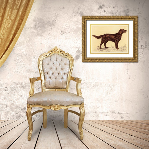 Hunting Dogs-Setter Gold Ornate Wood Framed Art Print with Double Matting by Collot, Andres