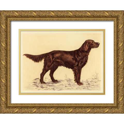 Hunting Dogs-Setter Gold Ornate Wood Framed Art Print with Double Matting by Collot, Andres