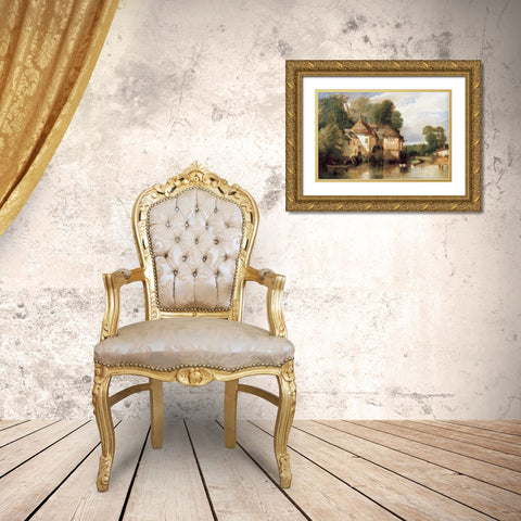 Arundel Mill Gold Ornate Wood Framed Art Print with Double Matting by Pyne| James Baker