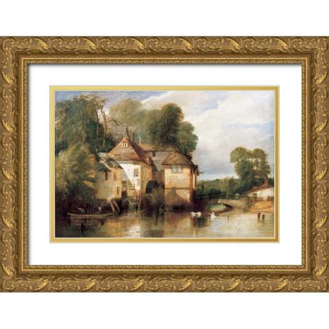 Arundel Mill Gold Ornate Wood Framed Art Print with Double Matting by Pyne| James Baker