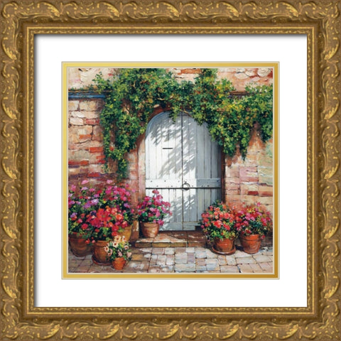Stone Stairway Petites A Gold Ornate Wood Framed Art Print with Double Matting by Duvall, Roger