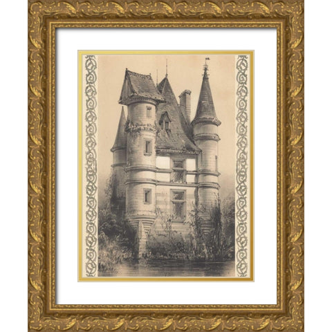 Bordeaux Chateau I Gold Ornate Wood Framed Art Print with Double Matting by Fermin Cassas, Louis