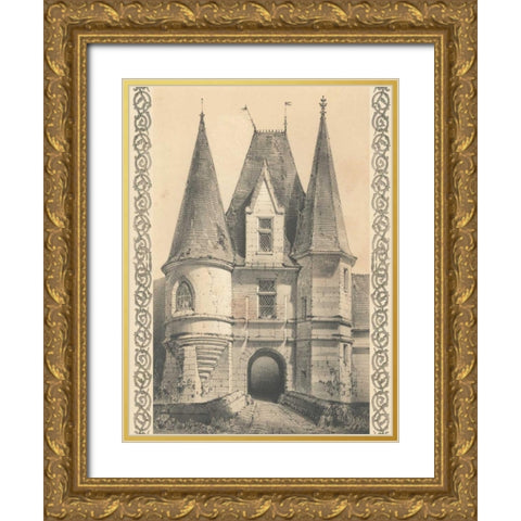 Bordeaux Chateau II Gold Ornate Wood Framed Art Print with Double Matting by Fermin Cassas, Louis