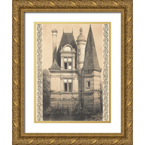 Bordeaux Chateau IV Gold Ornate Wood Framed Art Print with Double Matting by Fermin Cassas, Louis