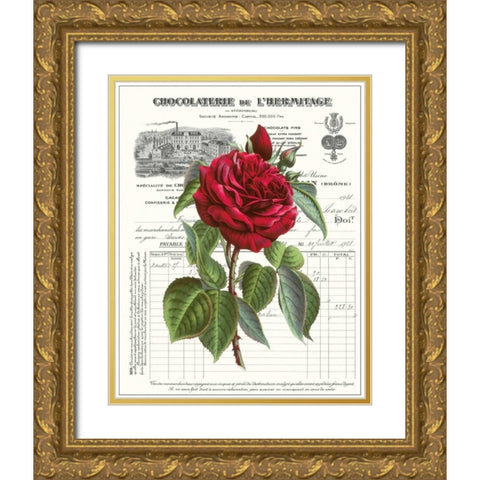Heirloom Roses A Gold Ornate Wood Framed Art Print with Double Matting by Chilton, Sarah E