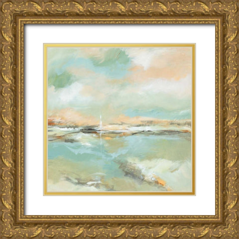 Waterline I Gold Ornate Wood Framed Art Print with Double Matting by King, Michael