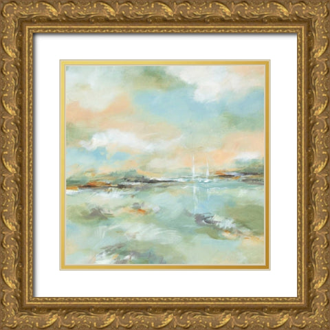 Waterline II Gold Ornate Wood Framed Art Print with Double Matting by King, Michael