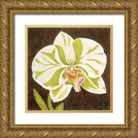 Surabaya Orchid Petites A Gold Ornate Wood Framed Art Print with Double Matting by Shelby, Judy