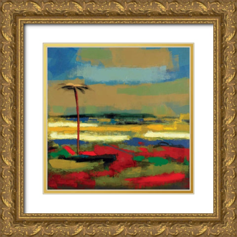 Gold Coast I Gold Ornate Wood Framed Art Print with Double Matting by DeChino, Elya