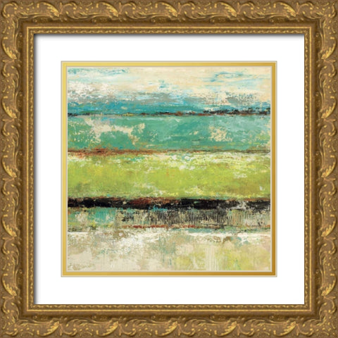 Living Green II Gold Ornate Wood Framed Art Print with Double Matting by King, Michael